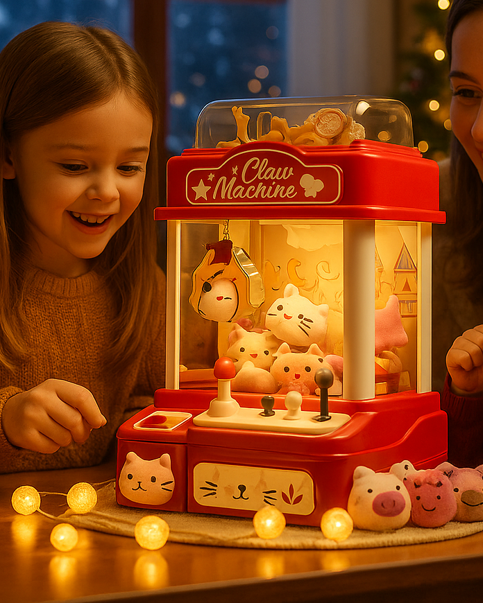 Citygo Mini Claw Machine Pegasus - Deluxe Arcade Toy with Plush Dolls, Music & Lights - 166623 Pink | CityGo