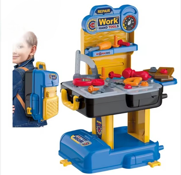 2 in 1 tool workbench backpack toy for kids