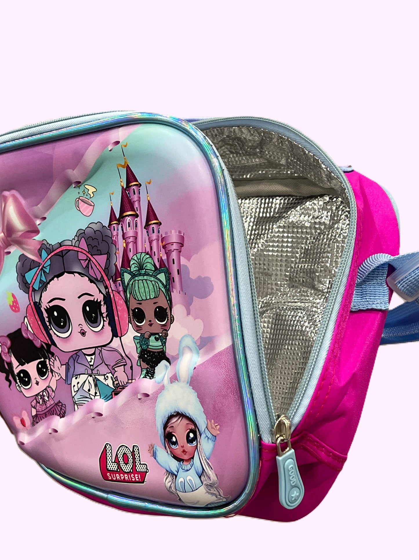 3-in-1 Detachable Trolley Schoolbag Set for Kids – Rolling Backpack with Lunch Bag & Pencil Case - 25-16106-2 Cartoon