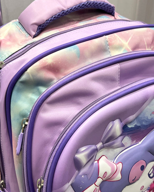 3-in-1 Detachable Trolley Schoolbag Set for Kids – Rolling Backpack with Lunch Bag & Pencil Case - 25-16106-7 Anime