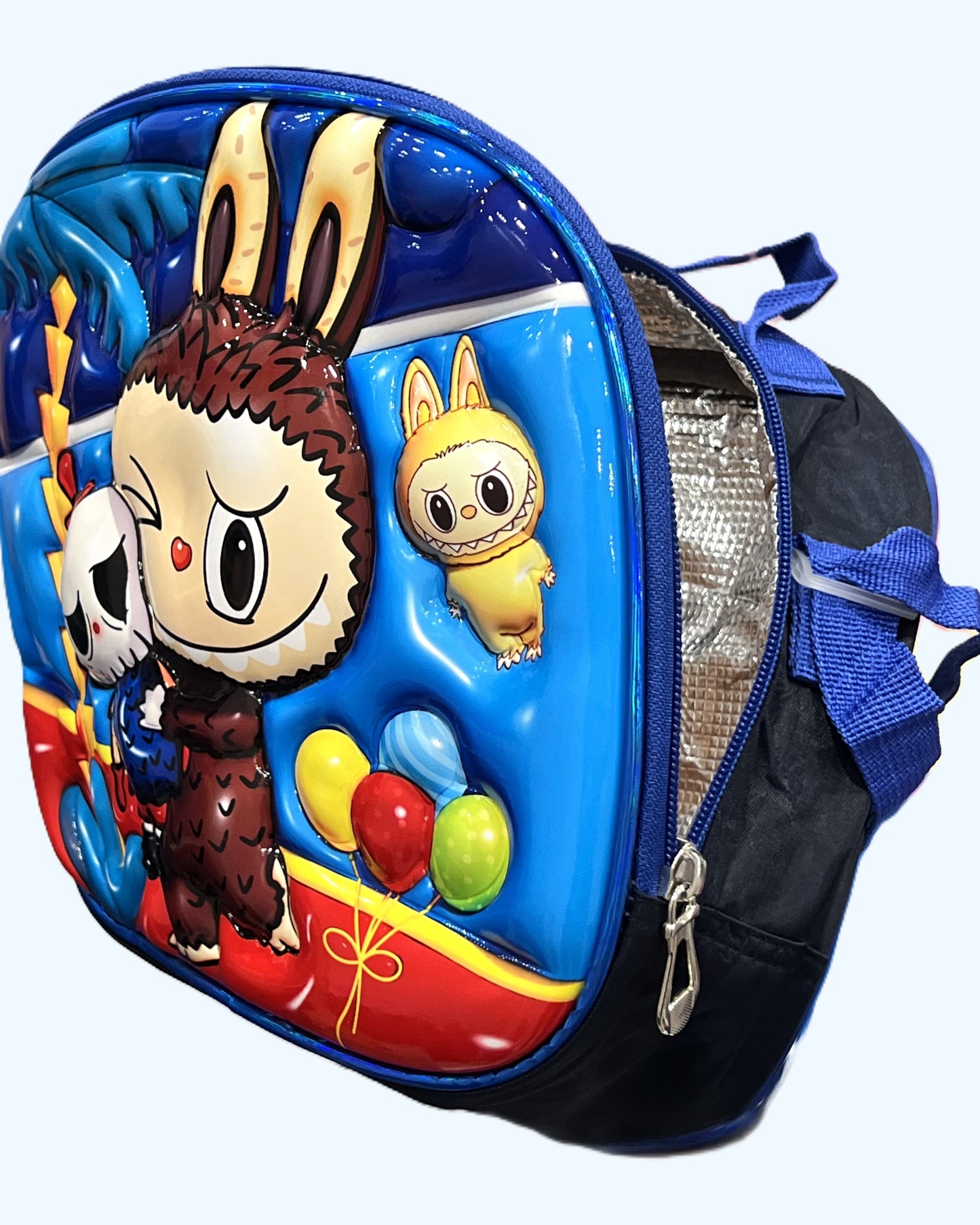 3-in-1 Detachable Trolley Schoolbag Set for Kids – Rolling Backpack with Lunch Bag & Pencil Case - 25-16210-10 Cute Monster