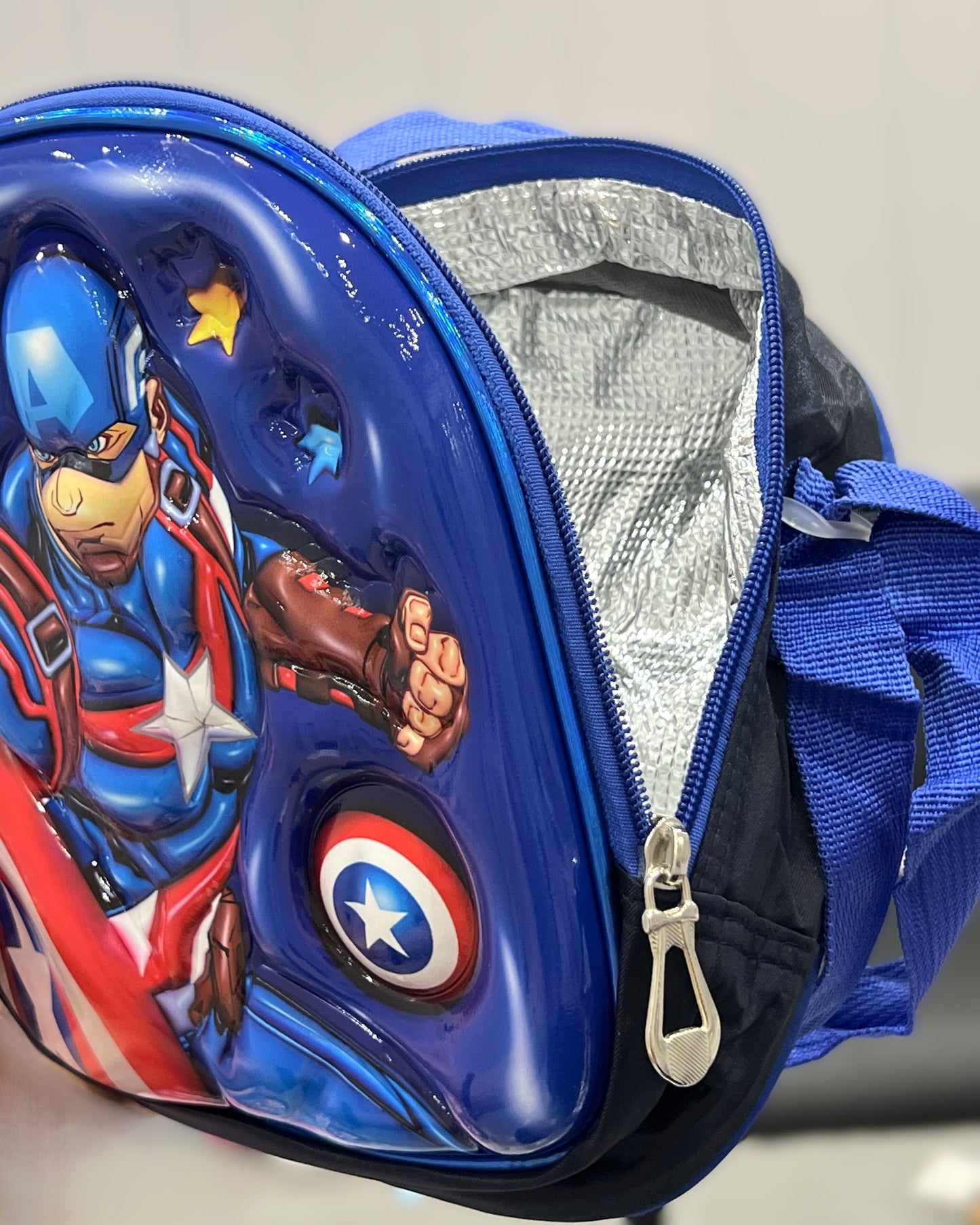 3-in-1 Detachable Trolley Schoolbag Set for Kids – Rolling Backpack with Lunch Bag & Pencil Case - 25-16210-13 Captain