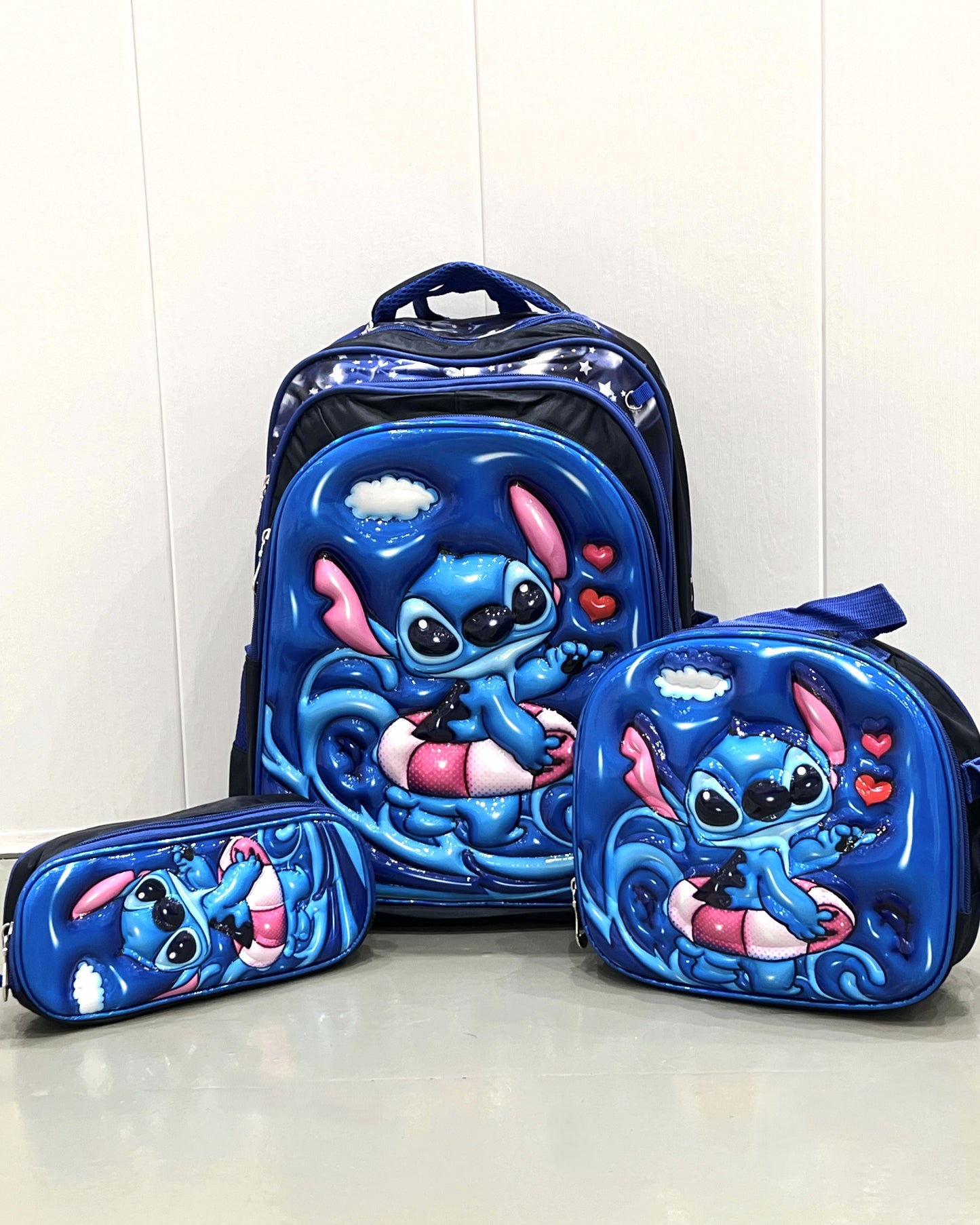 3-in-1 Detachable Trolley Schoolbag Set for Kids – Rolling Backpack with Lunch Bag & Pencil Case - 25-16210-16 Alien Friend