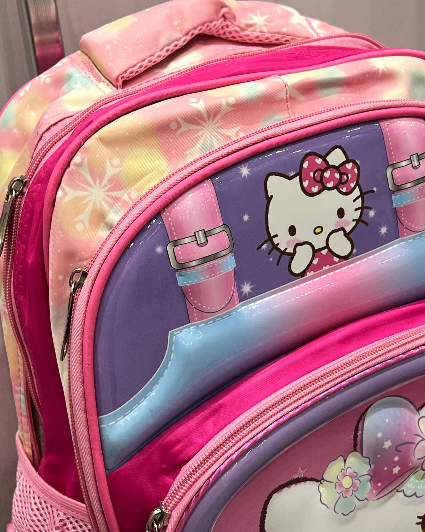 3-in-1 Detachable Trolley Schoolbag Set for Kids – Rolling Backpack with Lunch Bag & Pencil Case - 25-16210-2 Hello