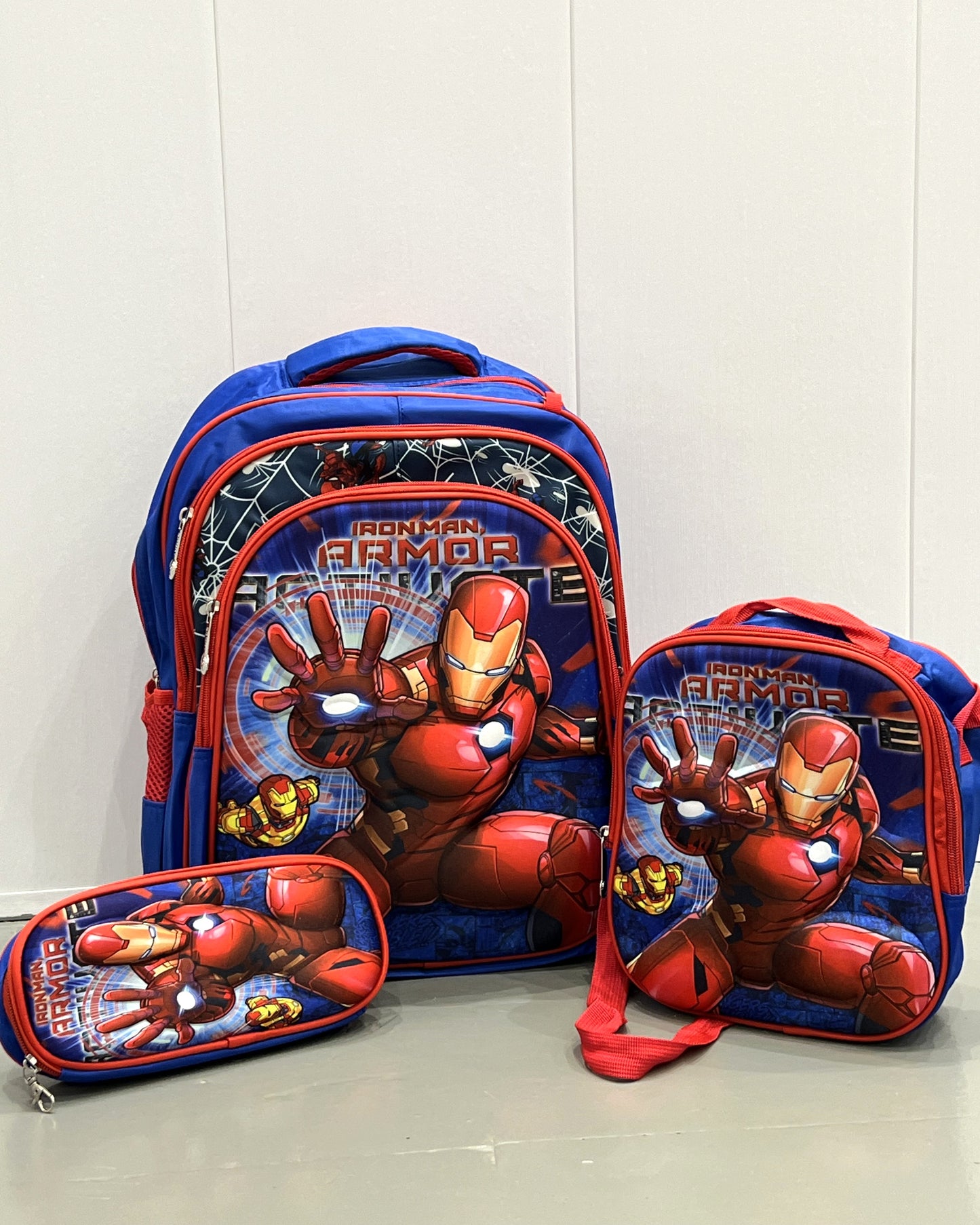 3-in-1 Detachable Trolley Schoolbag Set for Kids – Rolling Backpack with Lunch Bag & Pencil Case - 25-16211-4 Iron