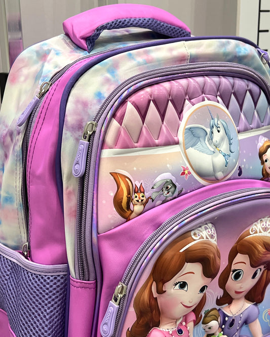 3-in-1 Detachable Trolley Schoolbag Set for Kids – Rolling Backpack with Lunch Bag & Pencil Case - 25-16222-11 Little Princess