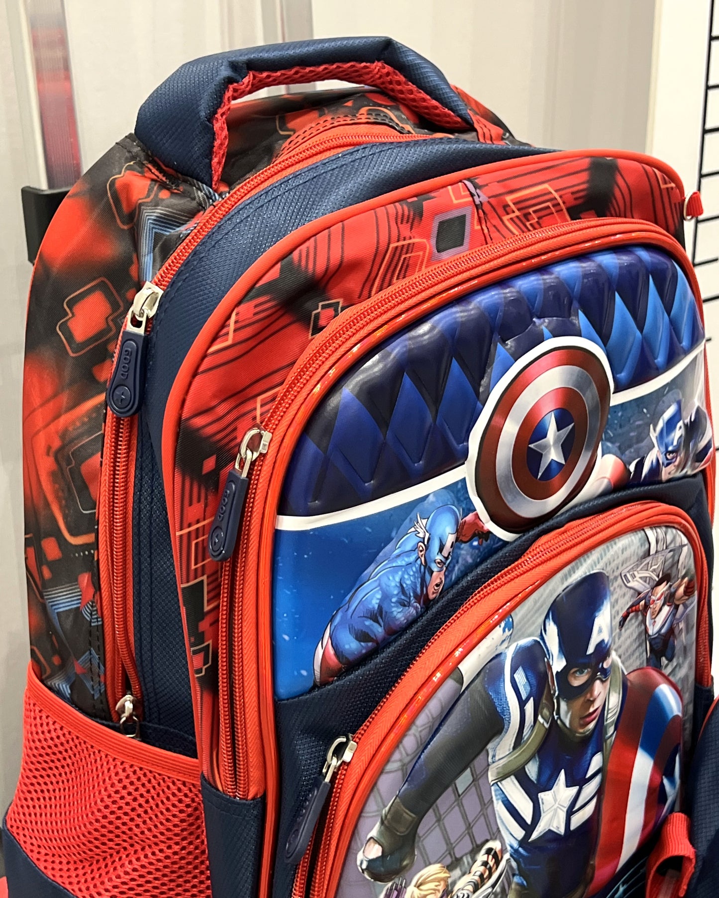 3-in-1 Detachable Trolley Schoolbag Set for Kids – Rolling Backpack with Lunch Bag & Pencil Case - 25-16222-4 Captain