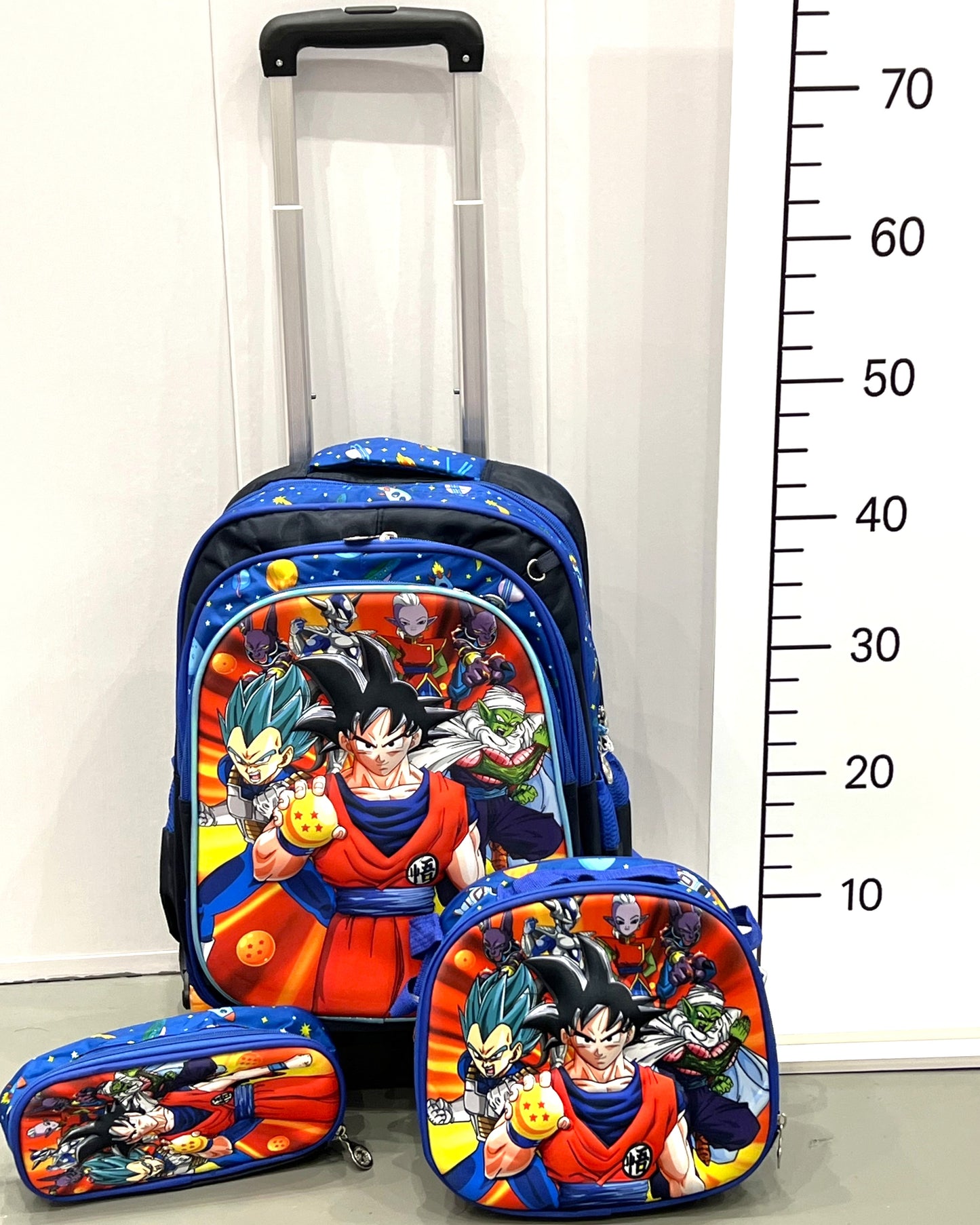 3-in-1 Detachable Trolley Schoolbag Set for Kids – Rolling Backpack with Lunch Bag & Pencil Case - 25-1633-2 Dragon