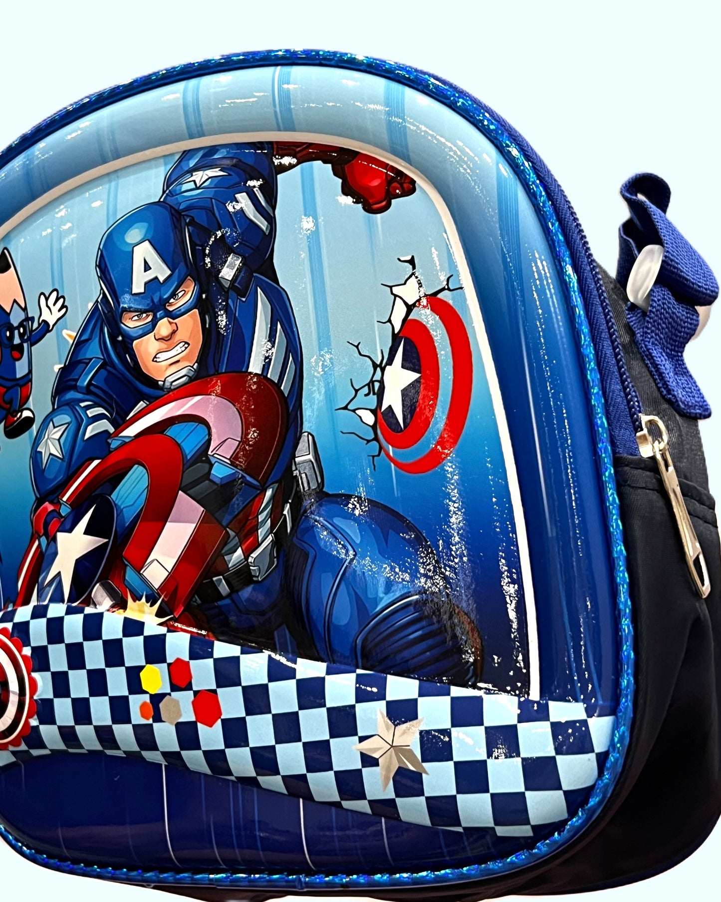 3-in-1 Detachable Trolley Schoolbag Set for Kids – Rolling Backpack with Lunch Bag & Pencil Case - 25-1633-3 Iron