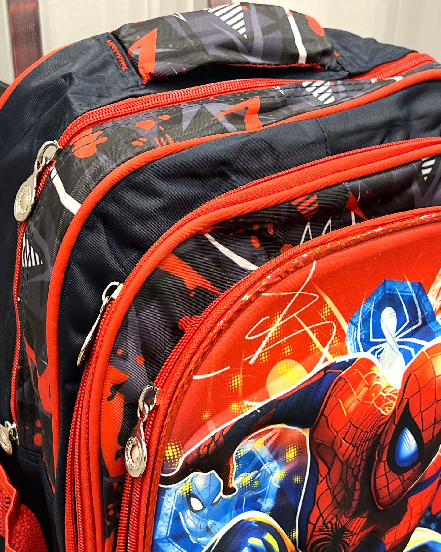 3-in-1 Detachable Trolley Schoolbag Set for Kids – Rolling Backpack with Lunch Bag & Pencil Case - 25-3001-3 Spider