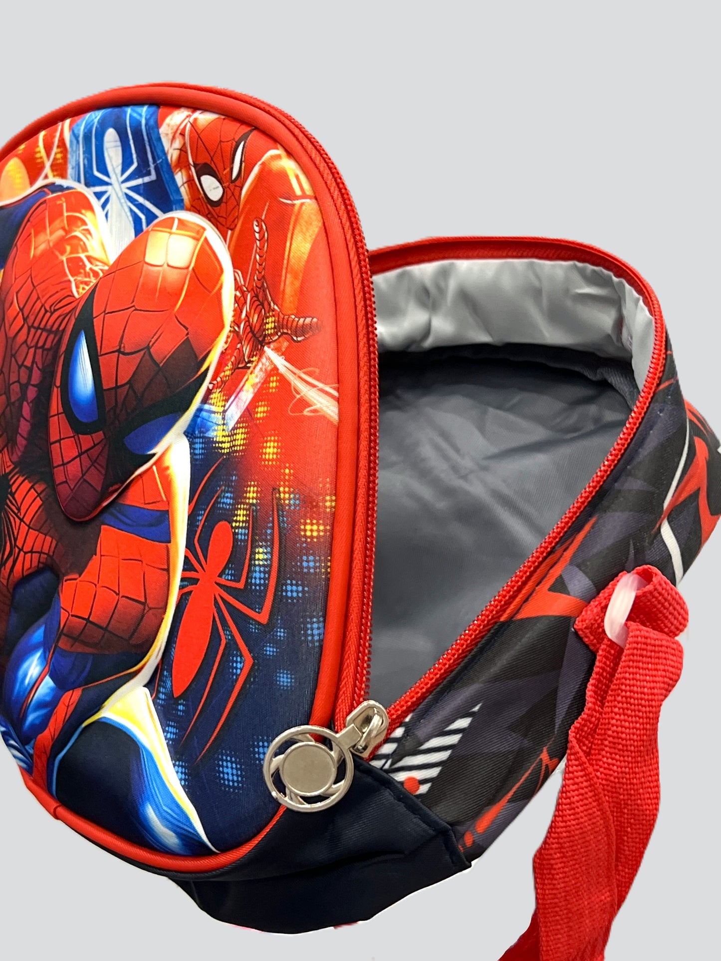 3-in-1 Detachable Trolley Schoolbag Set for Kids – Rolling Backpack with Lunch Bag & Pencil Case - 25-3001-3 Spider