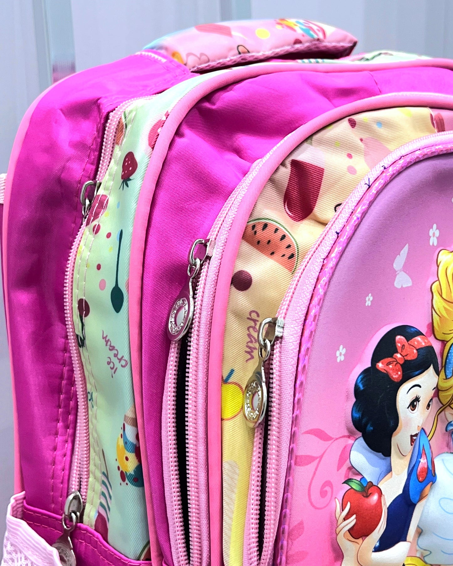 3-in-1 Detachable Trolley Schoolbag Set for Kids – Rolling Backpack with Lunch Bag & Pencil Case - 25-3001-5 Princesses