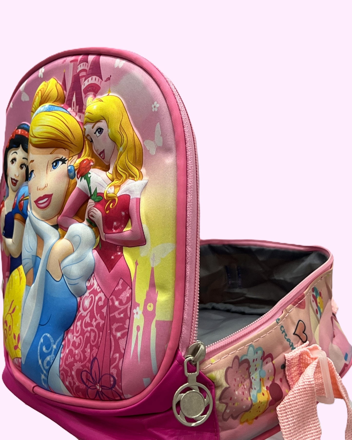 3-in-1 Detachable Trolley Schoolbag Set for Kids – Rolling Backpack with Lunch Bag & Pencil Case - 25-3001-5 Princesses