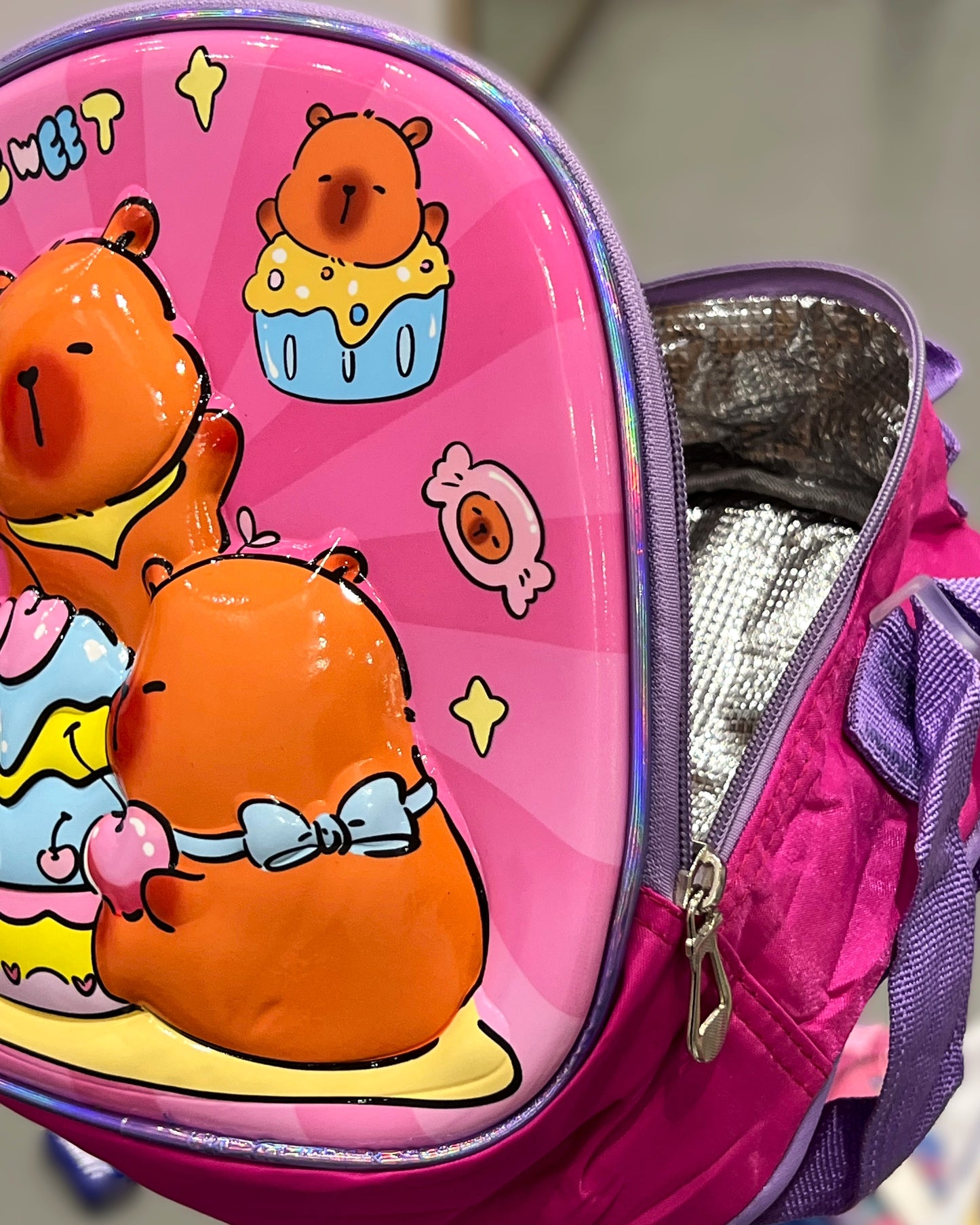 3-in-1 Detachable Trolley Schoolbag Set for Kids – Rolling Backpack with Lunch Bag & Pencil Case - 25-JZ2003-14 Bear