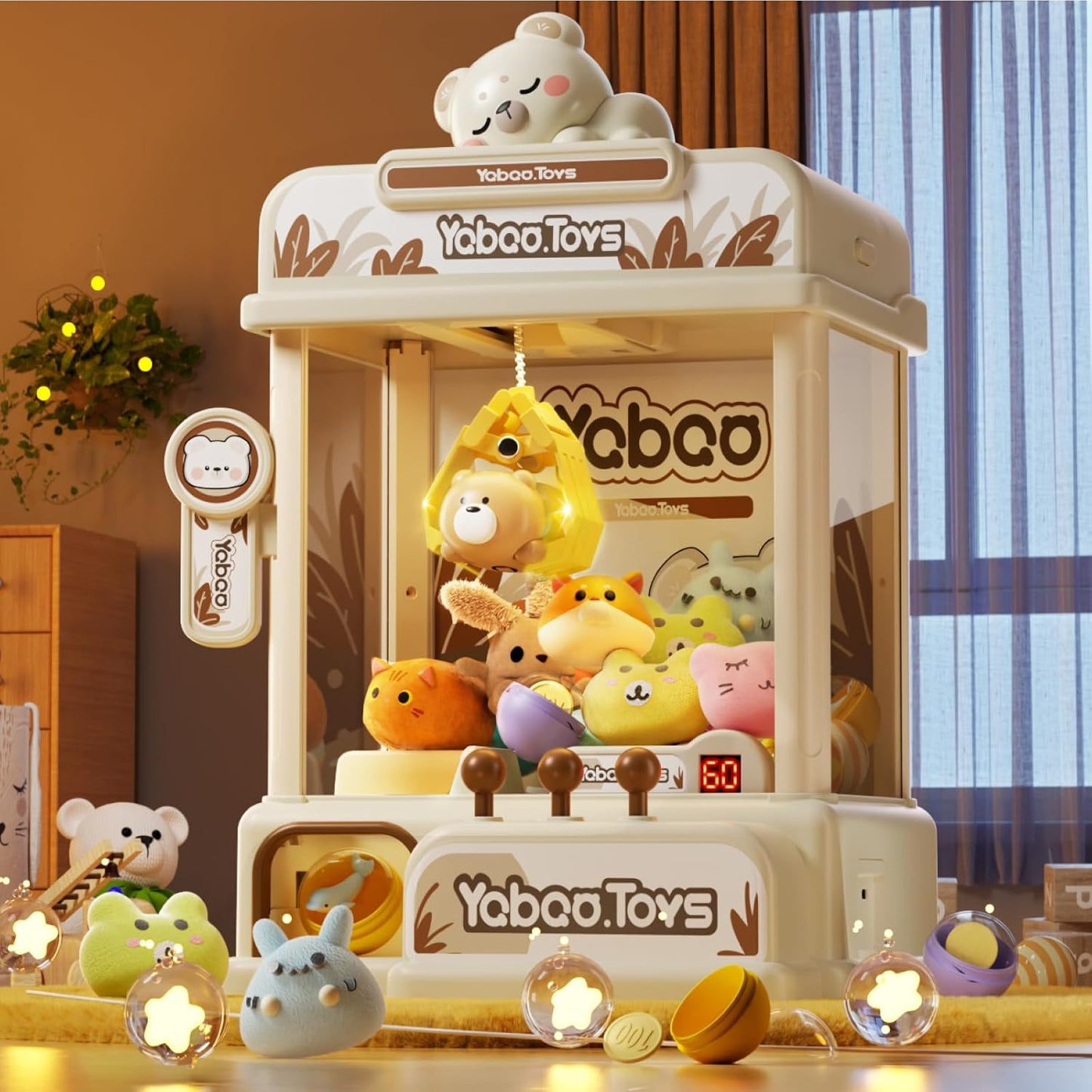 Citygo Mini Claw Machine – Bear Edition | Coin Play, Lights & Music, 60s Timer (Kids Arcade Toy) | C675001 | CityGo