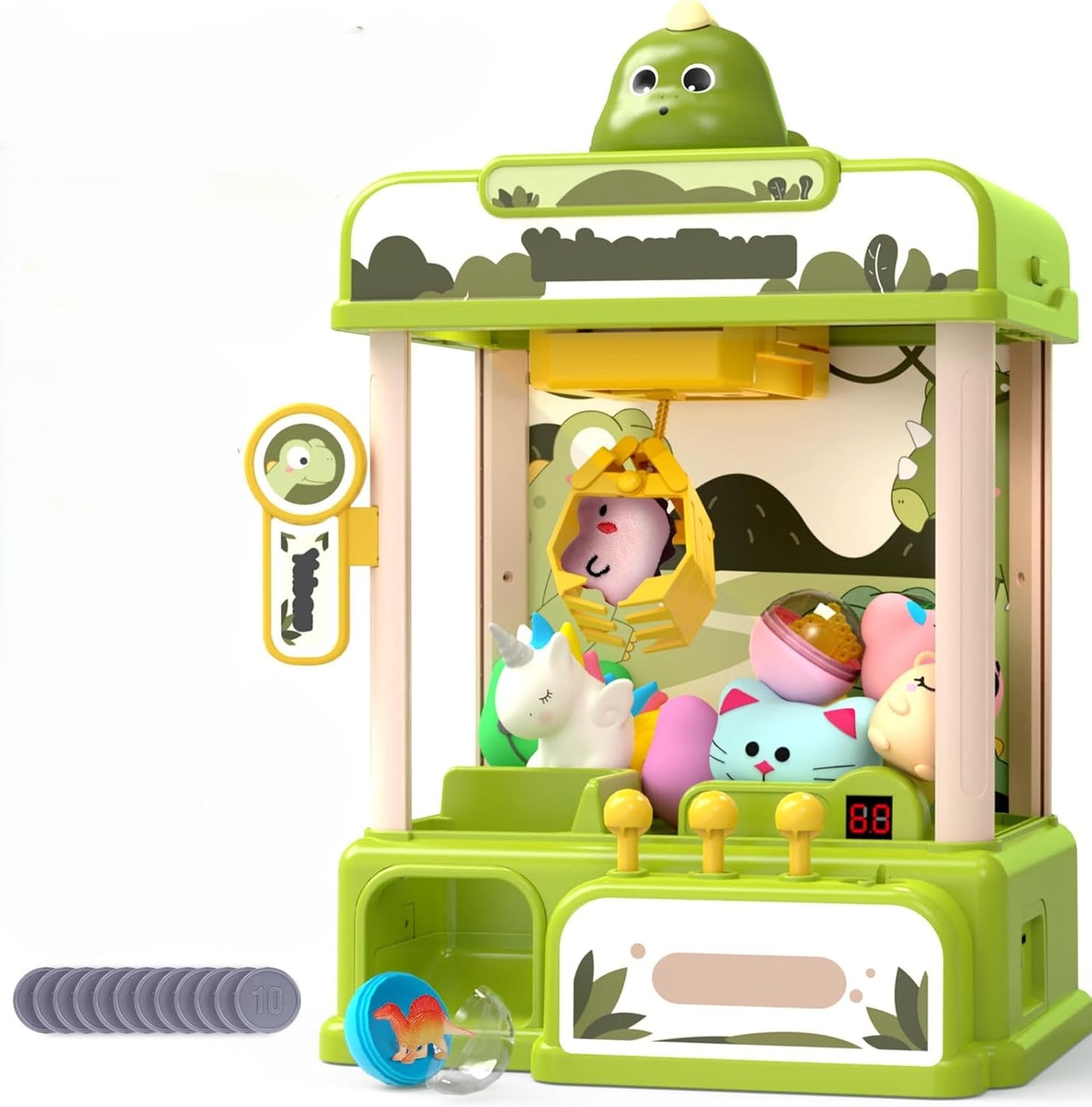 Citygo Mini Claw Machine – Dinosaur Edition | Interactive Arcade Toy for Kids with Lights, Sounds & Timer | C675002 | CityGo