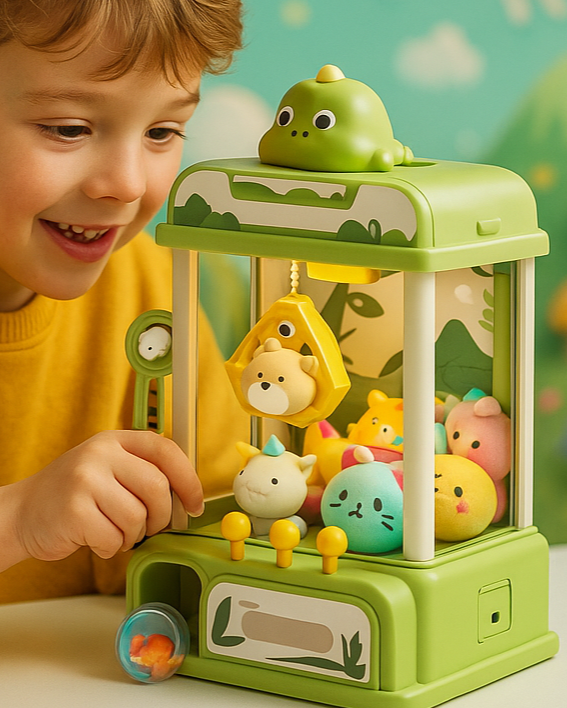 Citygo Mini Claw Machine – Dinosaur Edition | Interactive Arcade Toy for Kids with Lights, Sounds & Timer | C675002 | CityGo