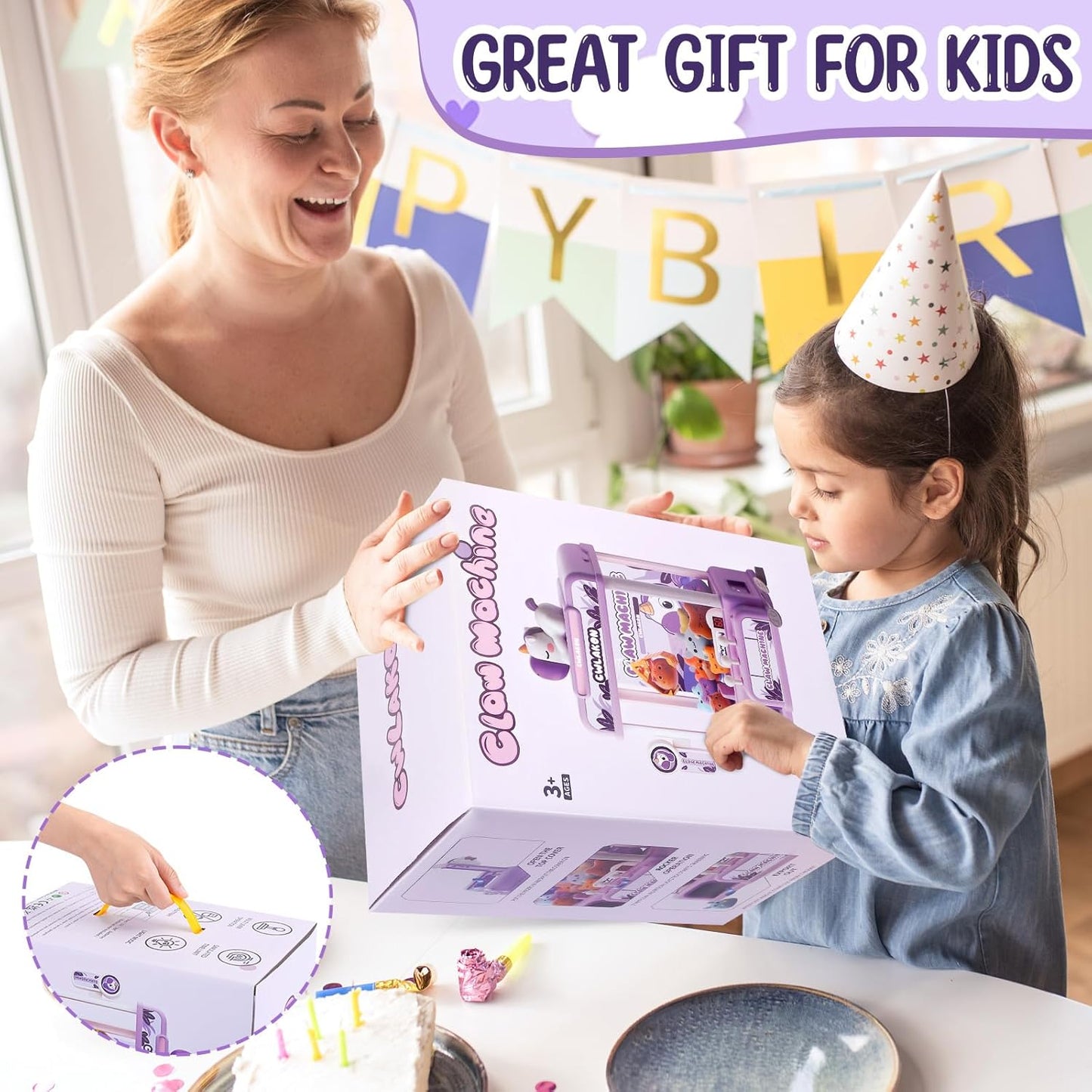 Citygo Mini Claw Machine – Unicorn Edition | Coin Play Arcade Toy with Lights, Sounds & Plush Prizes | C675003