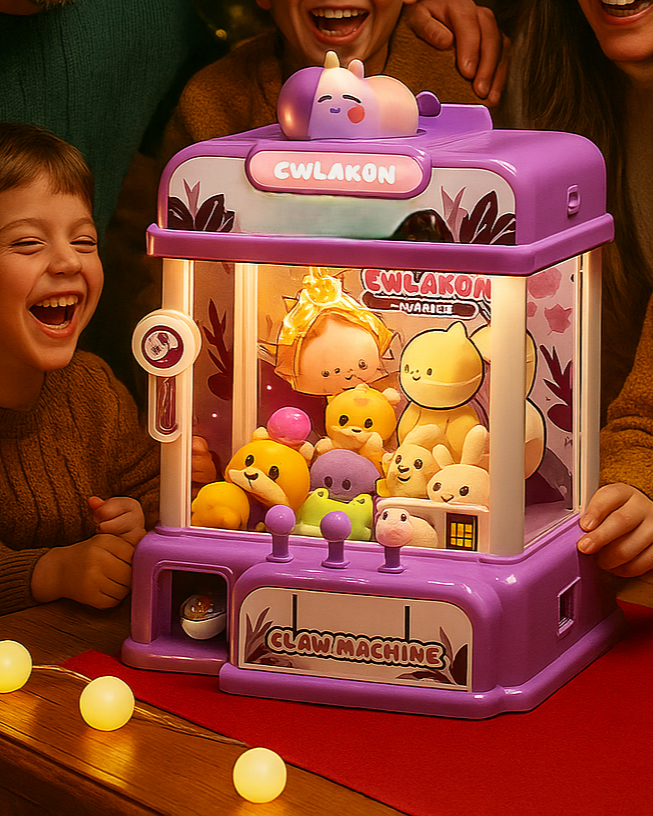 Citygo Mini Claw Machine – Unicorn Edition | Coin Play Arcade Toy with Lights, Sounds & Plush Prizes | C675003