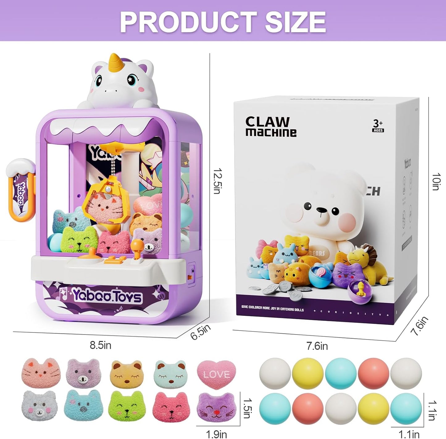 Citygo Mini Claw Machine – Unicorn Edition | Interactive Arcade Toy for Kids (Lights, Music & Prizes) | C675004 | CityGo