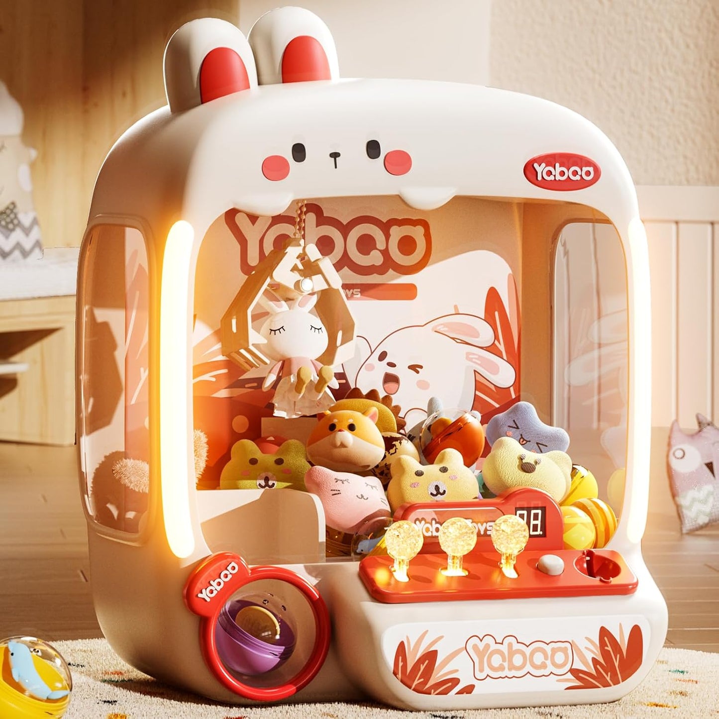 Citygo Mini Claw Machine – Bunny – Skill Development - Lights, Music & Plush Prizes| C675012