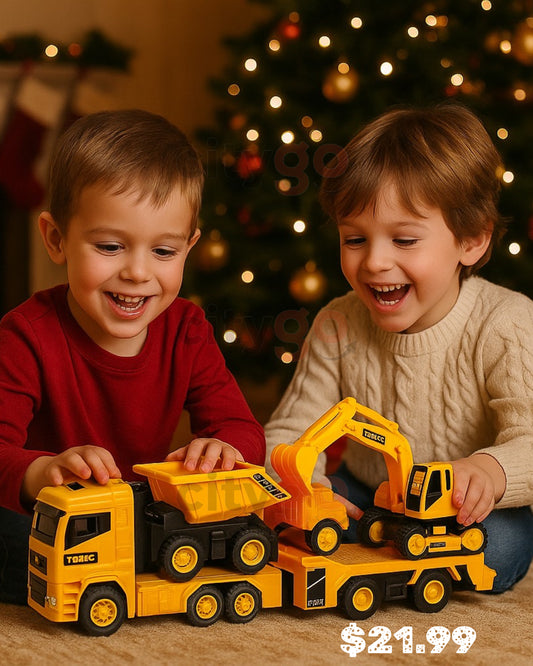 Engineering 60cm XL Flatbed Transporter Truck – Lights, Sound & Movable Joints (Ages 3+) | C607707 | CityGo