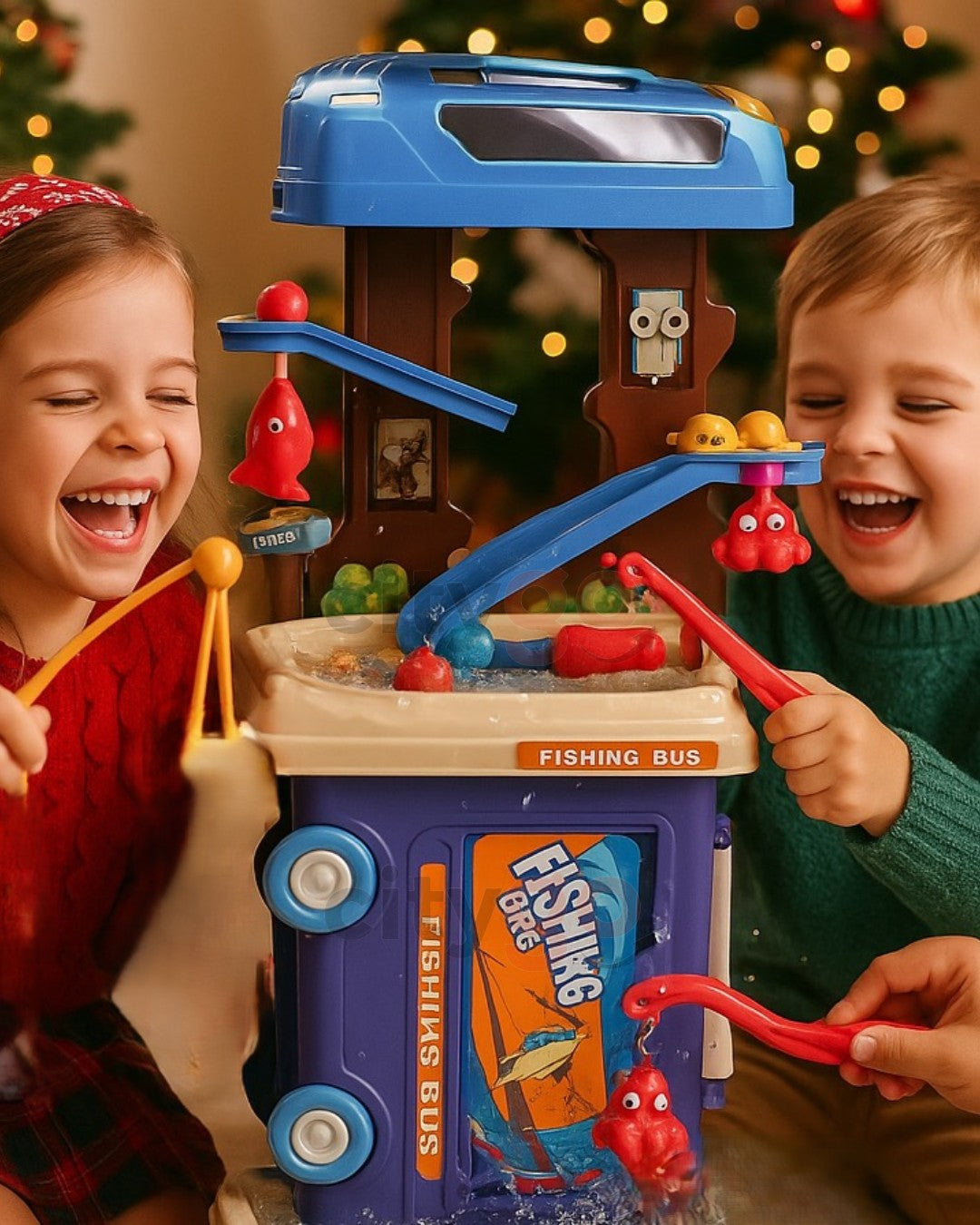 Fishing Bus Playset – 25 pcs (Ages 3+) | C937139 | CityGo