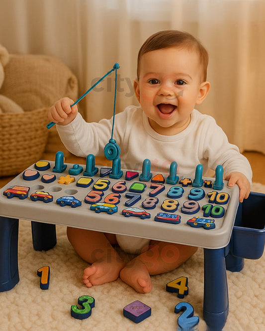 5-in-1 Educational Fishing Table – Magnetic Numbers & Shapes (Ages 3+) | C937253 | CityGo