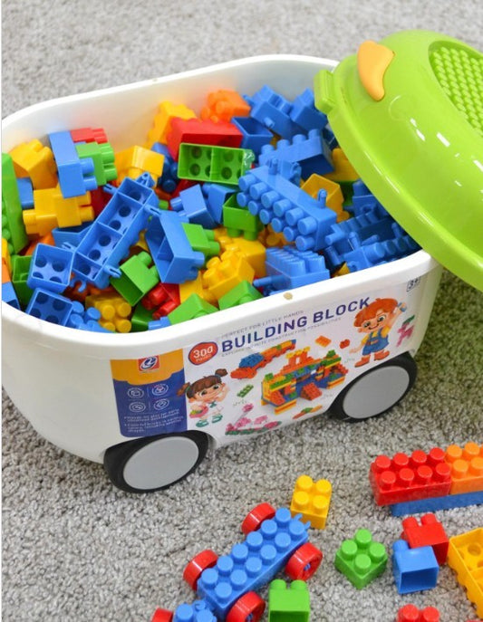 Rolling Building Blocks Play Box – 300pcs (Ages 3+) Green | C963251 | CityGo