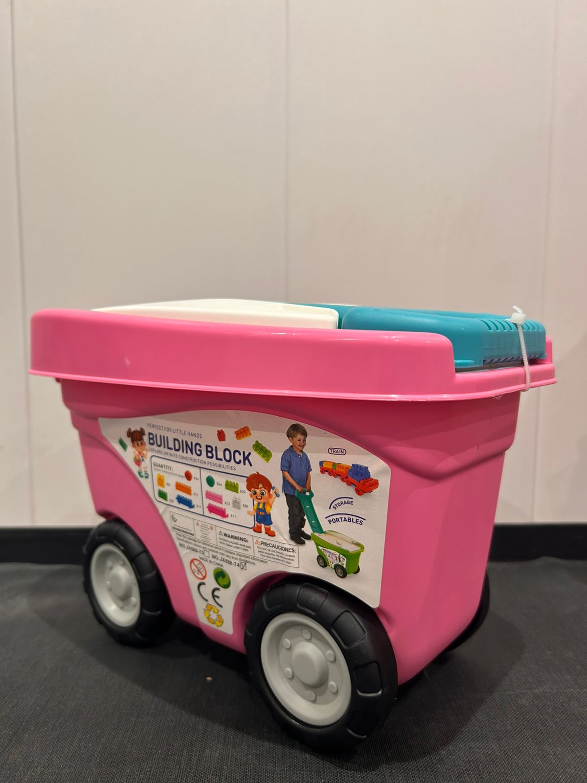 Rolling Building Blocks Trolley 168pcs (Ages 3+) Pink | C963257 | CityGo