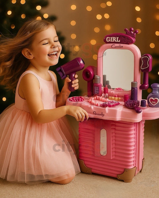 3-in-1 Beauty Vanity Suitcase – Pretend Makeup Playset (Ages 3+) | C995174 | CityGo