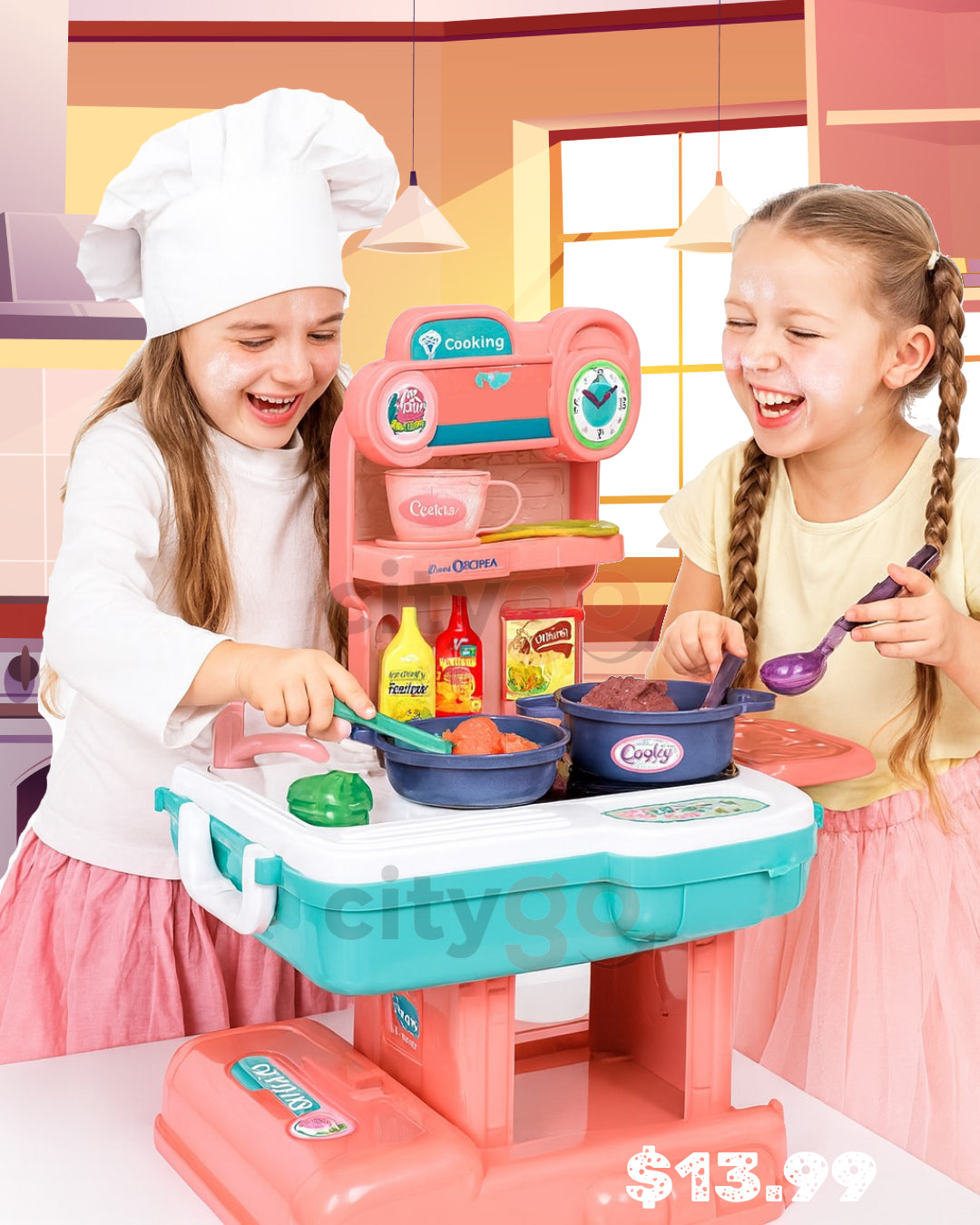 2-in-1 Kitchen Backpack Playset – Clinic Table & Tools (Ages 3+) | C937413 | CityGo