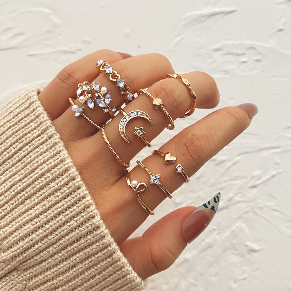 Women Rings Set of 10pcs - 1385