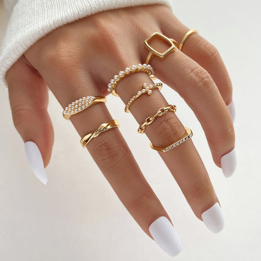 Women Rings Set of 8 - 8767