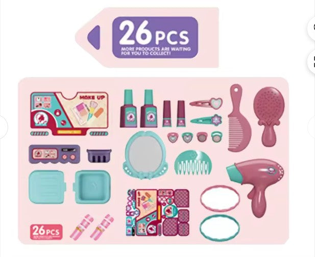 3 in 1 kids beauty vanity backpack suitcase with play mirror and accessories