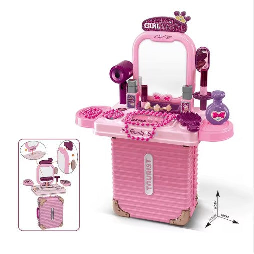 3-in-1 Beauty Vanity Suitcase – Pretend Makeup Playset (Ages 3+) | C995174 | CityGo