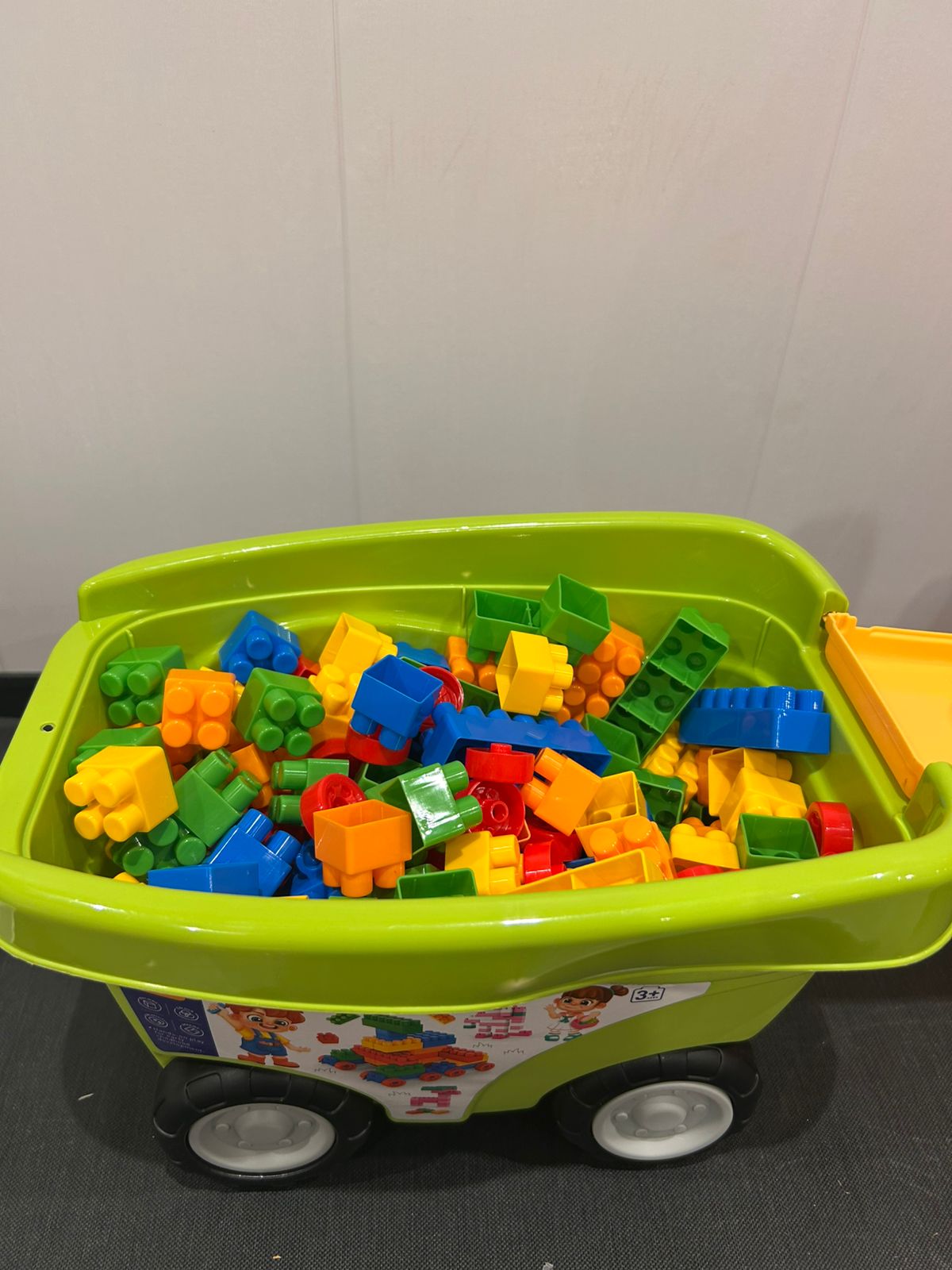 building block trolley toy set with 168 colorful pieces for kids