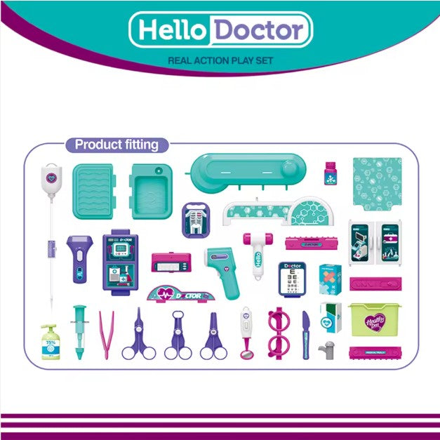 2 in 1 doctor medical suitcase playset for kids with pretend tools