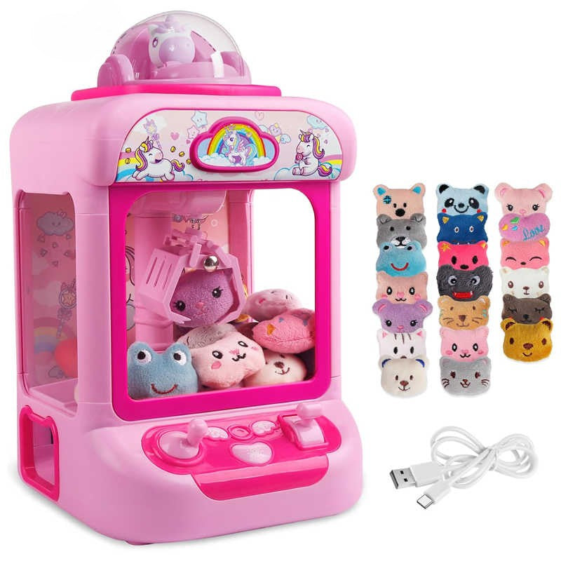 Citygo Mini Unicorn Claw Machine — USB/Battery Powered Arcade Toy with Plush Dolls (20 pcs) - 198901 | CityGo