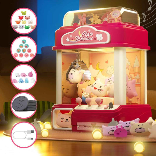 Citygo Mini Claw Machine Pegasus - Deluxe Arcade Toy with Plush Dolls, Music & Lights - 166623 Pink | CityGo