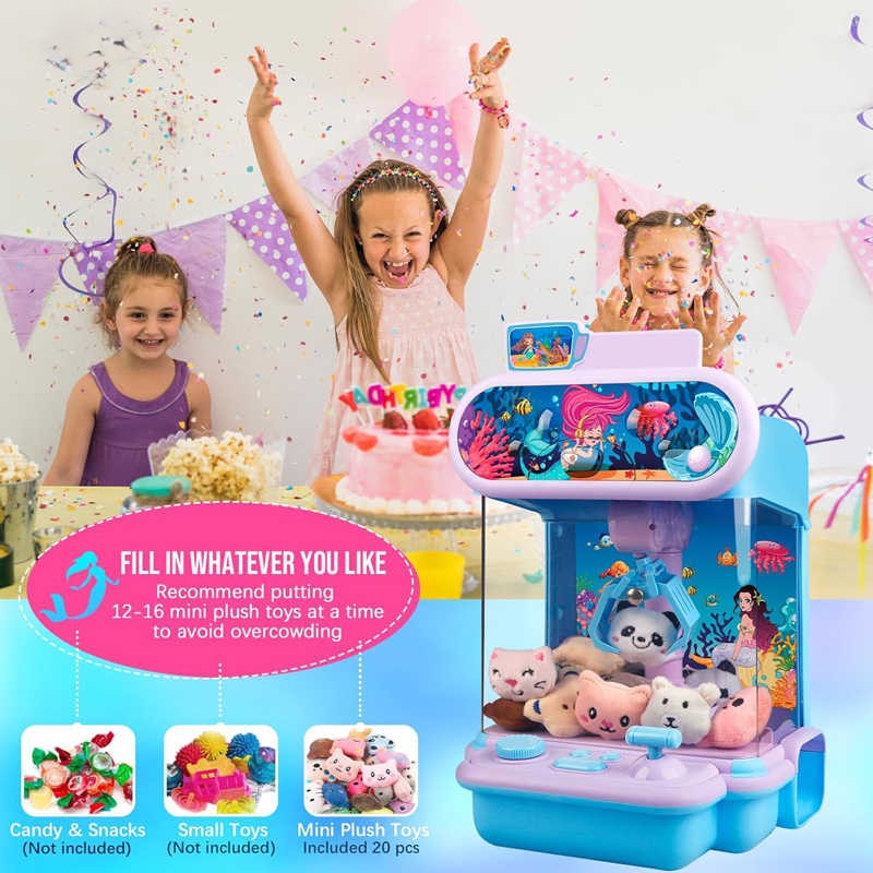 Citygo Mini Dinosaur Claw Machine — USB/Battery Powered Arcade Toy with Plush & Dino Prizes - 198903 Mermaid | CityGo