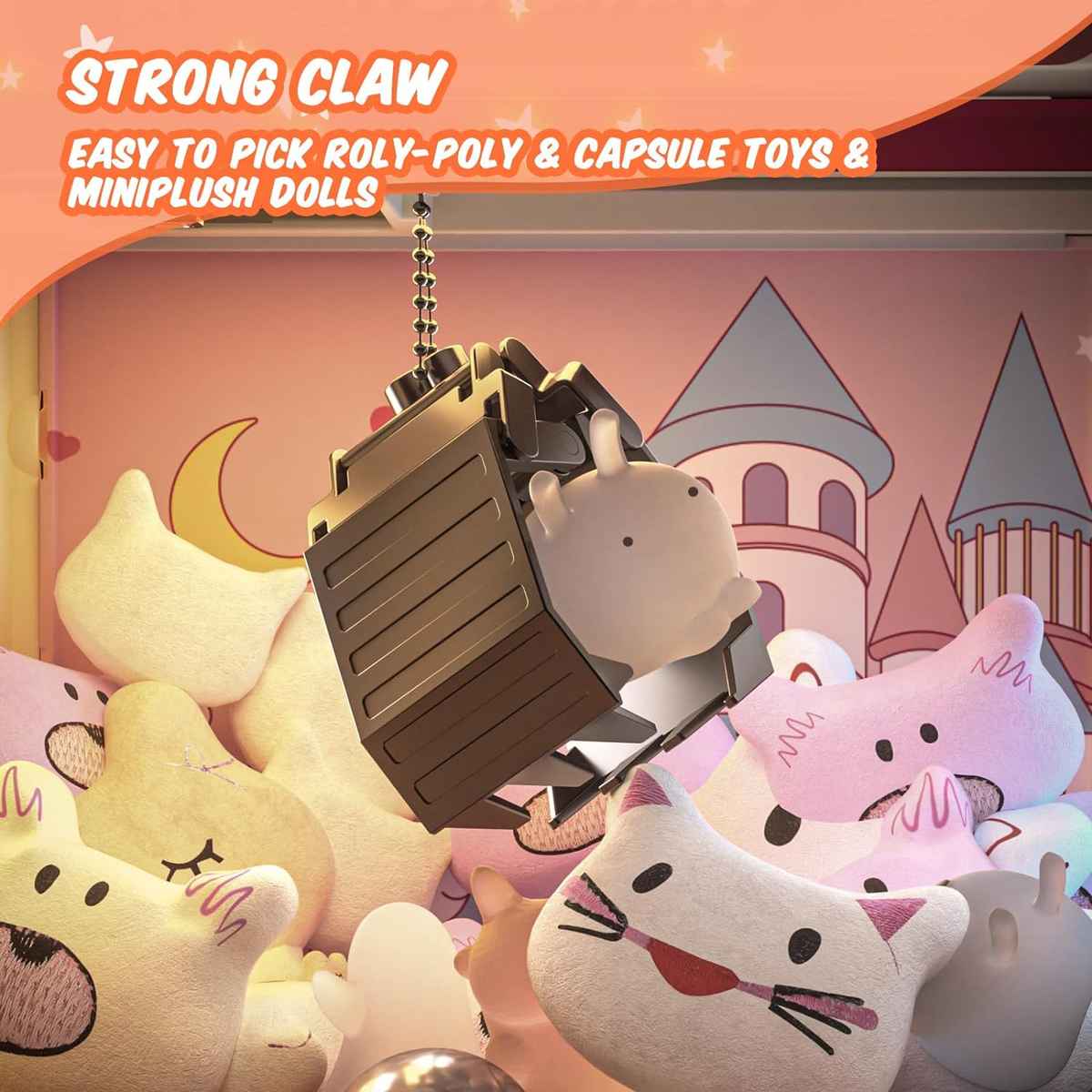 Citygo Mini Claw Machine Pegasus - Deluxe Arcade Toy with Plush Dolls, Music & Lights - 166623 Pink | CityGo