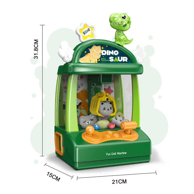 Citygo Mini Claw Machine Dinosaur - Lights & Music Arcade Toy with Plush Dolls - 197790 | CityGo