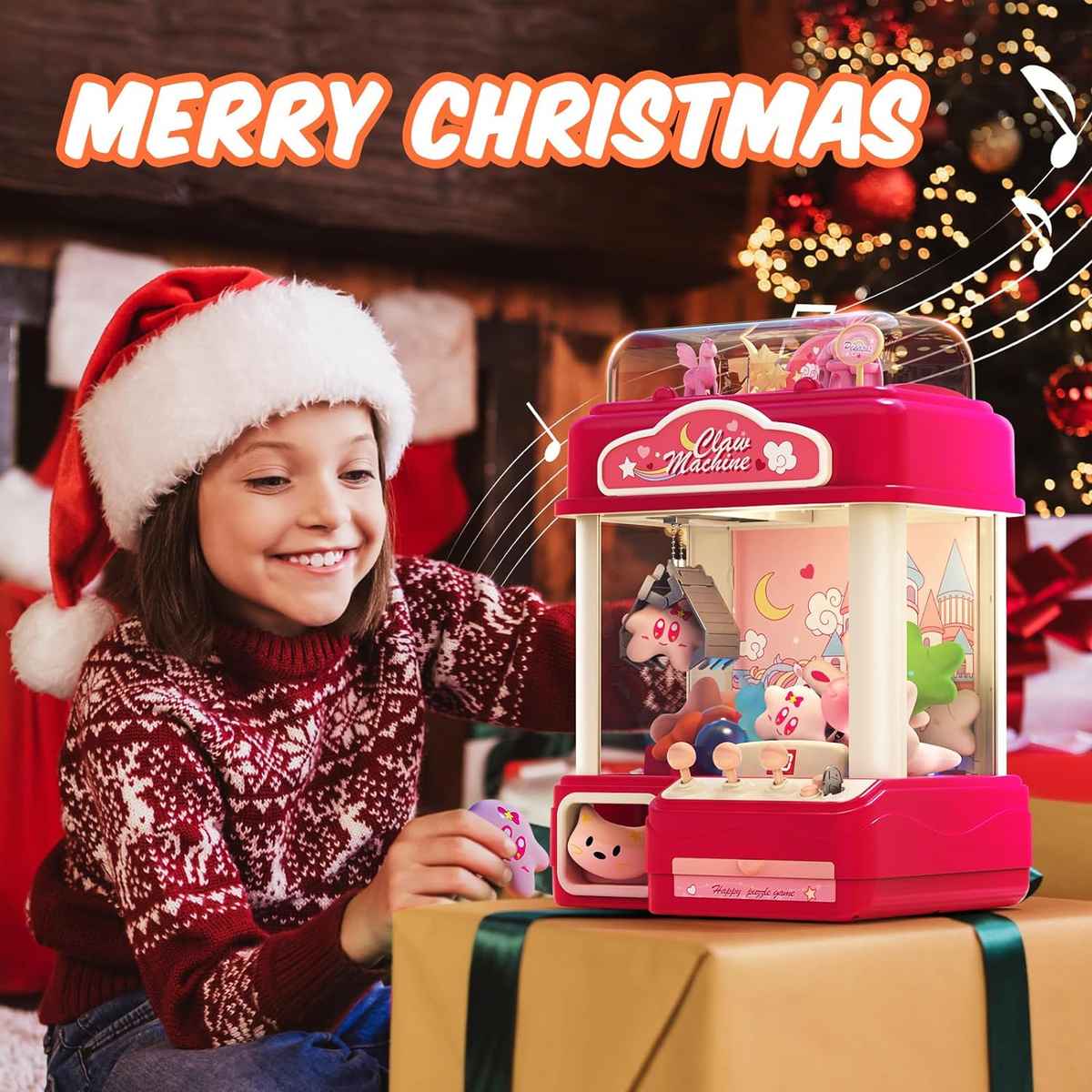 Citygo Mini Claw Machine Pegasus - Deluxe Arcade Toy with Plush Dolls, Music & Lights - 166623 Pink | CityGo