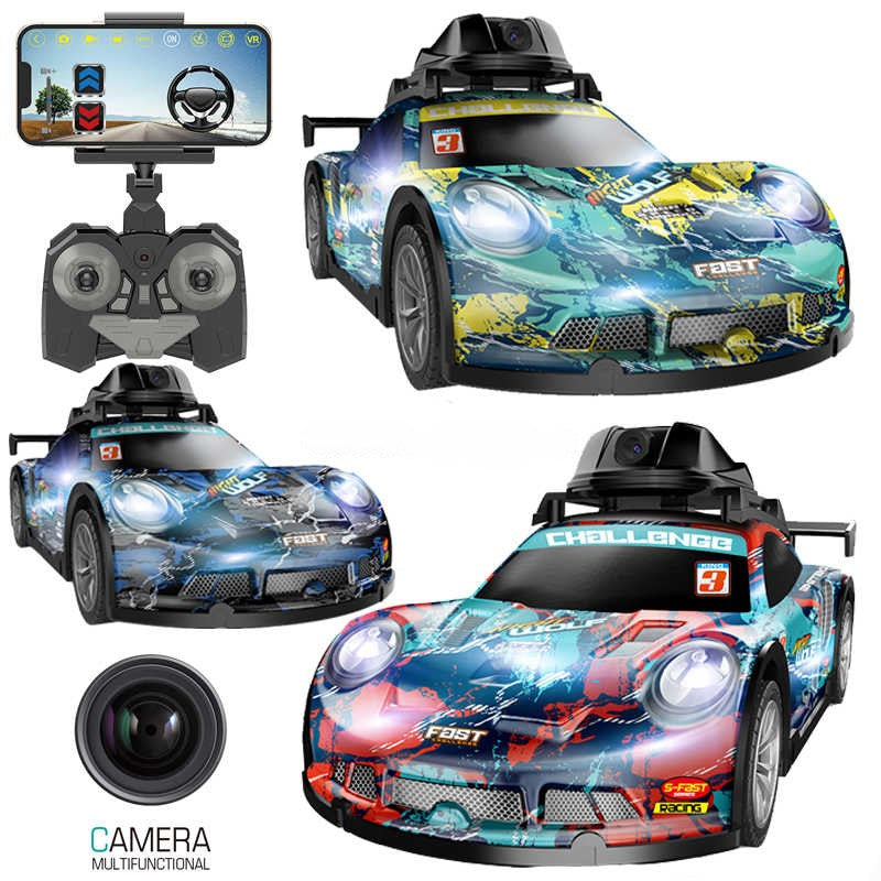 FPV racing RC car with onboard camera and 2.4 GHz remote