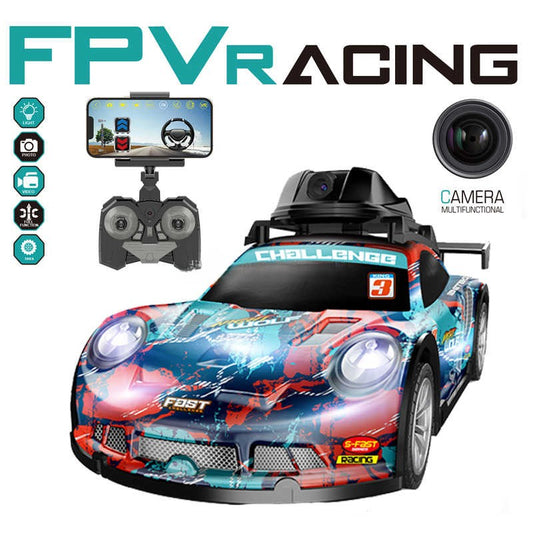 FPV racing RC car with onboard camera and 2.4 GHz remote