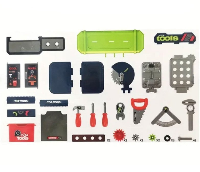 2 in 1 tool workbench suitcase for kids with accessories